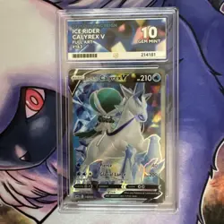 Pokemon Ice Rider Calyrex V #163 Full Art Chilling Reign ACE 10 - Image 1