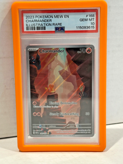 PSA 10 GEM MINT Charmander Illustration Rare 168/165 SV Pokemon 151 2023 English - Image 1
