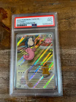 POKEMON 2024 Twlight Masquerade Illustration Rare CHANSEY #187 PSA 9 Mint RARE - Image 1