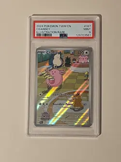 2024 POKEMON TWM EN-TWILIGHT MASQUERADE ILLUSTRATION RARE #187 CHANSEY PSA 9 - Image 1