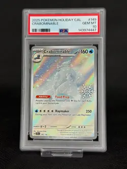 2025 POKEMON HOLIDAY CALENDAR #149 CRABOMINABLE PSA 10 - Image 1