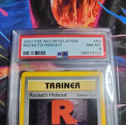 2001 POKEMON NEO REVELATION #63 ROCKET'S HIDEOUT PSA 8 - Image 2