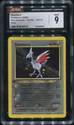 1st Edition Skarmory 13/111 Neo Genesis Holo Pokemon TCG WOTC Vintage CGC 9 - Image 1