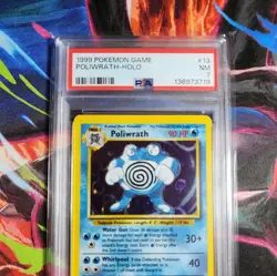 1999 POKEMON BASE SET UNLIMITED #13 POLIWRATH-HOLO PSA 7 - Image 2