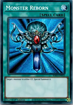 Yugioh Monster Reborn (Secret Rare) RA03-EN052 1st Edition Secret Rare NM - Image 1