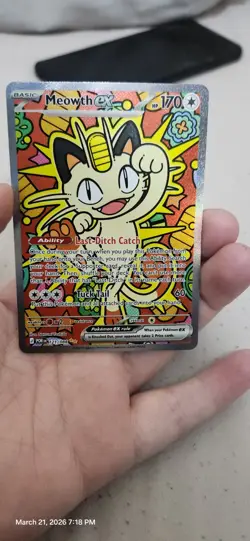 Pokemon TCG Meowth EX SIR 121/088 Perfect Order - Image 3