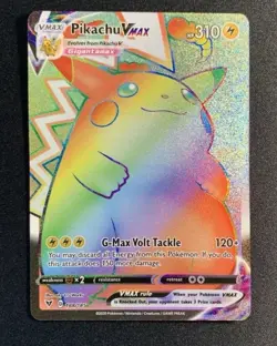Pokemon Pikachu Vmax 188/185 Vivid Voltage SWSH NM 2020 Secret Rare Rainbow Card - Image 1