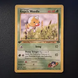 Koga's Weedle 82/132 - Gym Challenge - Pokemon Trading Card Game - 1st edition - Image 1
