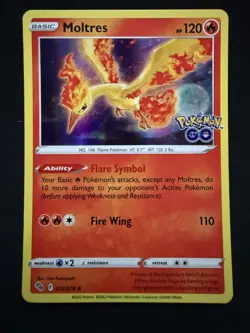 Moltres 012/078 Pokemon GO Holo Rare NM/M Pokemon TCG Card PSA 10 Contender - Image 1