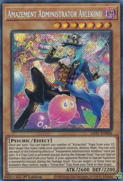 Yugioh! LP Amazement Administrator Arlekino - LIOV-EN006 - Secret Rare - 1st Edi - Image 1