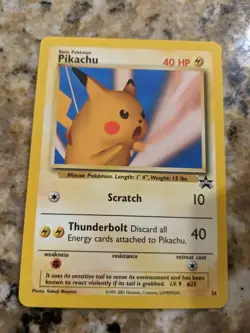 POKEMON CARD PIKACHU WOTC BLACK STAR PROMO #1 NM/M CONDITION SHARP ROUND CORNERS - Image 1