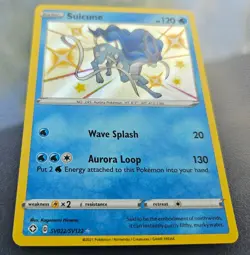 Lot 8 Shiny Holo & V Pokemon Cards - Shining Fates, Steam Siege, Suicune, etc. - Image 3