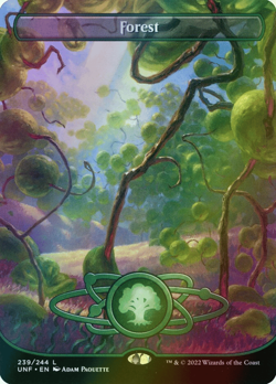MTG Forest (239) Borderless Full Art Foil ** Unfinity ** English (NM) - Image 1