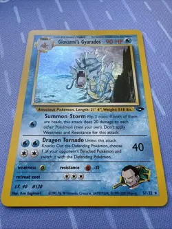 Giovanni's Gyarados HOLO 5/132 Gym Challenge VINTAGE Pokemon 2000 - Image 3
