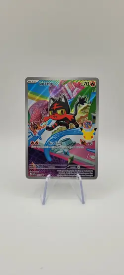 Pokemon TCG: Litten MEP 044 First Partner Illustration Black Star Promo - NM - Image 1