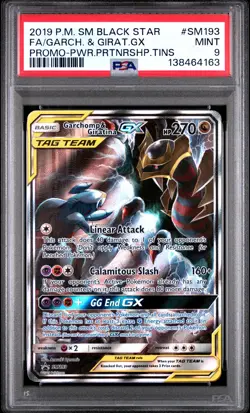 2019 POKEMON SM BLACK STAR PROMO #SM193 FULL ART/GARCHOMP & GIRATINA GX PSA 9 - Image 1