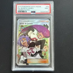 Pokemon Jesse & James Full Art Trainer PSA 9 Sun And Moon Hidden Fates 68/68 MT - Image 1