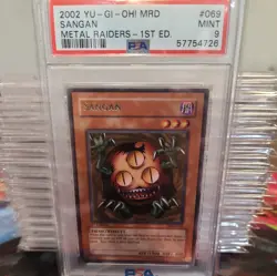 2002 YU-GI-OH! METAL RAIDERS MRD-069 SANGAN- 1st Ed - PSA 9 - Image 1
