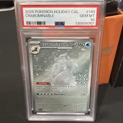 2025 Pokemon CRABOMINABLE #149/142 HOLIDAY CALENDAR Snowflake Holo PSA 10 - Image 1
