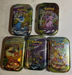 Pokemon TCG Scarlet & Violet Prismatic Evolutions Sealed Mini Tin -- Lot Of 5 - Image 2