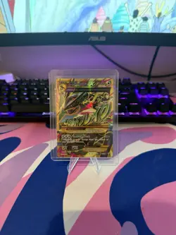 Pokemon M Rayquaza EX Ultra Rare Full Art Holo 98/98 XY Ancient Origins Card - Image 1