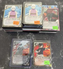 Naruto CCG Card Game LOT 200+ Cards Kakashi Hatake and Sasuke Uchiha Foil - Image 1