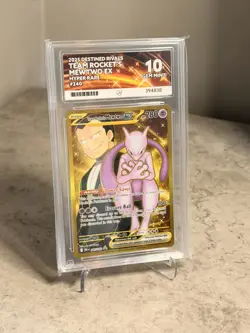 Team Rocket's Mewtwo EX Hyper Rare Gold Card Destined Rivals 240/182 ACE 10 - Image 1