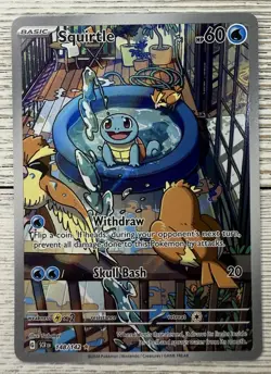Pokemon Squirtle TCG Full Art Holo Card 148/142 Stellar Crown Illustration Rare - Image 1