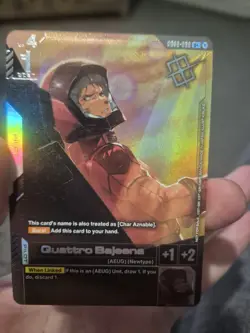 Gundam Quattro Bajeena GD02 - 098 Winners Promo Card Alt Art U+ STAMPED - Image 1