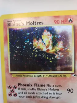 Blaine's Moltres Gym Holo Pokemon Base Card WOTC - Image 4