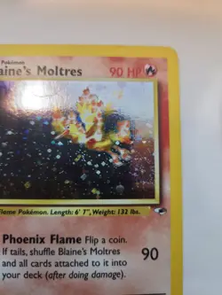 Blaine's Moltres Gym Holo Pokemon Base Card WOTC - Image 5