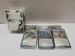 MTG Sealed Promo Bundle + Lands Lot Of 3 Plus Deck Box (VOW, AFR, MOM) - Image 1