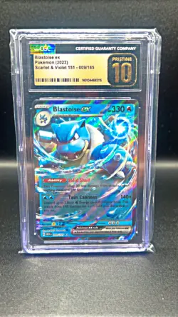 Blastoise ex 009/165 Pokemon Card 151 Holo CGC PRISTINE 10 - Image 1