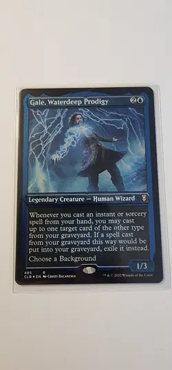 Gale, Waterdeep Prodigy (Foil Etched) R CMR Legends: Battle BG 485 NM Foil - Image 1