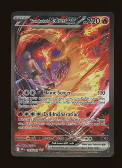 Pokemon TCG Team Rockets Moltres EX Holo Card 229/182 SIR Destined Rivals - Image 1