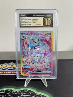 CGC 10 PRISTINE JAPANESE POKEMON 2024 SYLVEON EX 212/187 TERASTAL FESTIVAL SV8a - Image 1