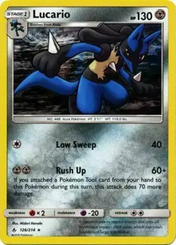 Lucario 126/214 S&M Unbroken Bonds HOLO RARE PERFECT MINT! Pokemon - Image 1