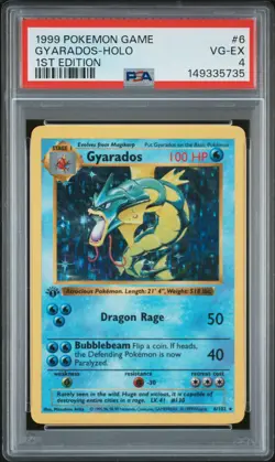 1999 POKEMON GAME 1ST ED #6 GYARADOS-HOLO PSA 4 - Image 1