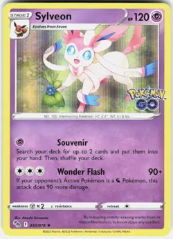 Sylveon Holo Rare Pokemon GO 035/078 NM Holo - Image 1