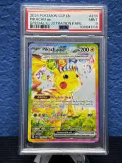 2024 Pokemon SSP EN Special Illustration Rare #238 Pikachu ex PSA 9 MINT - Image 1
