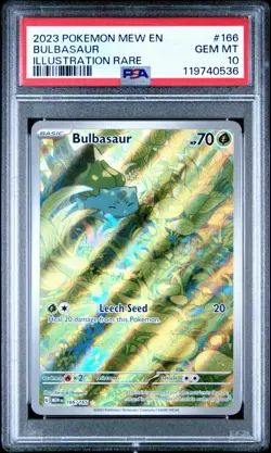 2023 Pokemon 151 Bulbasaur Illustration Rare 166/165 PSA 10 English - Image 1