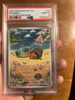 Pokemon TCG - PSA 10 - Dwebble - 129/086 - Black Bolt Illustration Rare Low Pop - Image 1