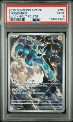 2025 Pokemon Black Bolt Promo Thundurus (Pokemon Center) 209 PSA 9 - Image 1