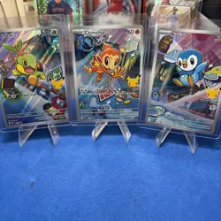 Pokemon 1st Partner Illustration Collections Turtwig #40 Chimchar #41 Piplup #42 - Image 3