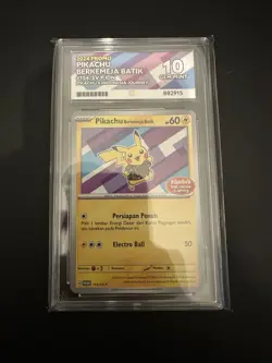 Pikachu Berkemeja Batik 154/SV-P-INDONESIA Journey Promo ACE 10 Pokemon GEM MINT - Image 1