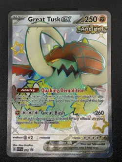 Great Tusk Ex SVP 072 Scarlet Violet Black Star Promo Full Art Card Pokemon NM - Image 1
