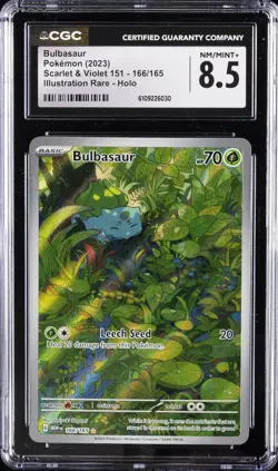 2023 POKEMON SCARLET & VIOLET 151 ILLUSTRATION RARE - HOLO BULBASAUR CGC 8.5 - Image 1