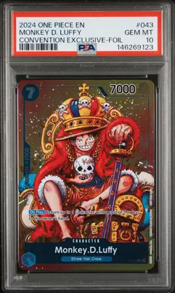 2024 ONE PIECE PROMOS CONVENTION EXCLUSIVE-FOIL #043 MONKEY D. LUFFY PSA 10 - Image 1