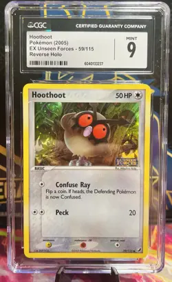Hoothoot EX Unseen Forces 59/115 Reverse Holo Stamped CGC 9 Mint Pokemon - Image 1