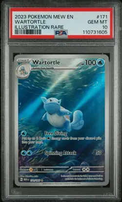PSA 10 WARTORTLE 171/165 | 151 Full Art IR English Graded Pokemon Card HK - Image 1